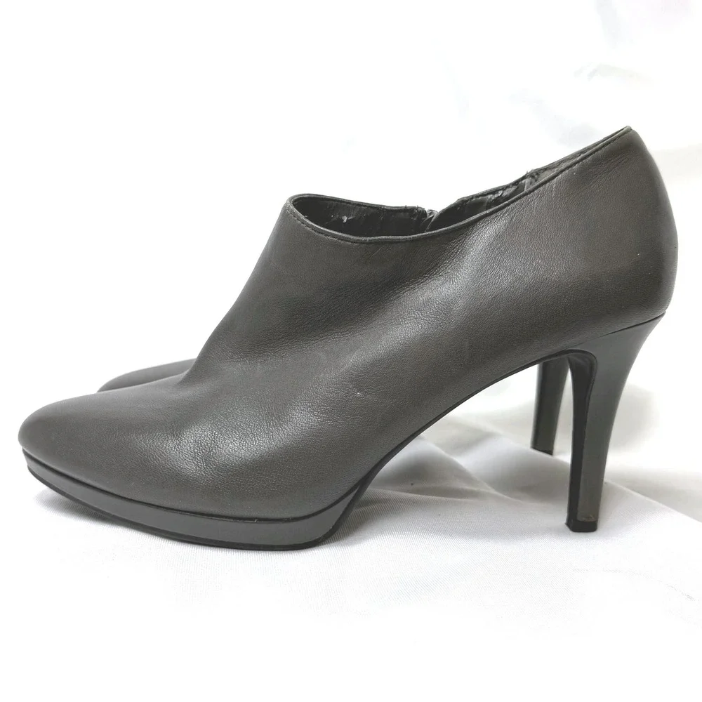 Alex Marie‎ Women's 7M Leather Ankle Booties Gray High Heel Dress Shoes